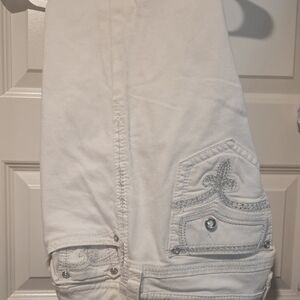 White Jeans with Embellished Pockets ( Never Worn)